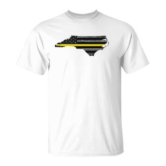 North Carolina 911 Thin Yellow Line Emergency Dispatchers T-Shirt | Mazezy