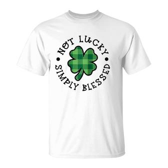 Not Lucky Simply Blessed Christian Faith St Patrick's Day Raglan Baseball Tee T-Shirt | Mazezy