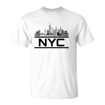 Nyc New York City Skyline Souvenir 4 Ver2 T-Shirt | Mazezy