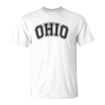 Ohio Varsity Style Black With Black Text T-Shirt | Mazezy