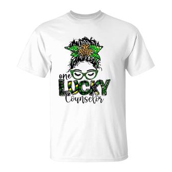 One Lucky Counselor St Patrick's Day Teacher Love Kids T-Shirt | Mazezy