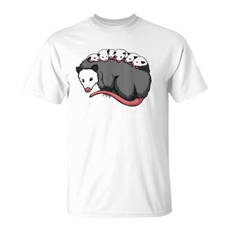 Opossum Mom Lovers Cute Possum Gift Possum Babies Rehad T-Shirt | Mazezy AU