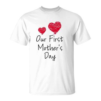 Our First Mother's Day Mom And Baby Cool T-Shirt | Mazezy
