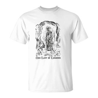 Our Lady Of Lourdes Bernadette Catholic Vintage Distressed D T-Shirt | Mazezy