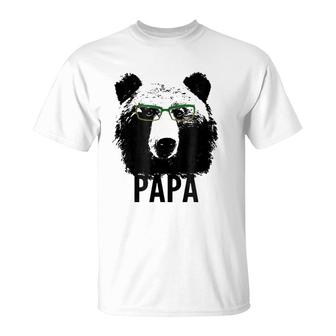 Papa Bear Grizzly Bear With Glasses Dad Daddy Bears T-Shirt | Mazezy CA