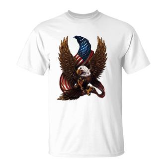 Patriotic American Design With Eagle And Flag T-Shirt | Mazezy AU