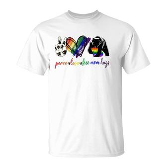Peace Love Free Mom Hugs Bear Lgbt Mother's Day T-Shirt | Mazezy