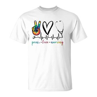 Peace Love Nurse Tie Dye T-Shirt | Mazezy