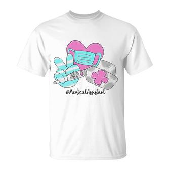 Peace Love Nursing Medical Assistant T-Shirt | Mazezy