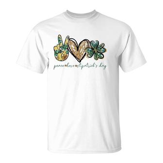 Peace Love St Patrick's Day Shamrock Tie Dye St Patrick's Day T-Shirt | Mazezy