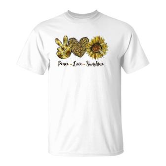 Peace Love Sunshine Sunflower Hippie Sunflower Lover T-Shirt | Mazezy