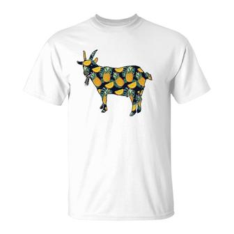 Pineapple Hawaiian Goat Women Men Print Sheep Kid Girl Gift T-Shirt | Mazezy