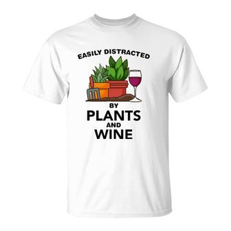 Plant Lover Women Red Wine Gardening Florist House Plants T-Shirt | Mazezy