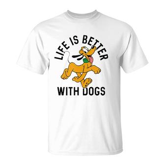Pluto Life Is Better With Dogs Tank Top T-Shirt | Mazezy