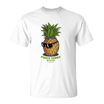 Ponte Vedra Beach Florida Fl Cute Pineapple Sunglasses Premium T-Shirt | Mazezy