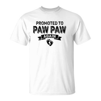 Promoted To Paw Paw Again Vintage Fathers Day Dad Grandpa T-Shirt | Mazezy