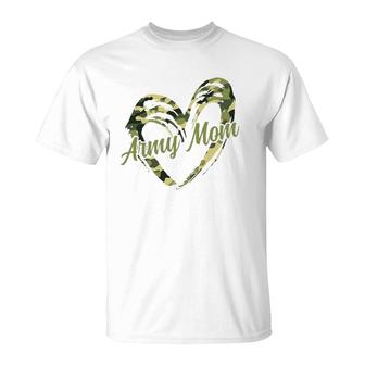 Proud Army Mom Military Mother Camouflage Apparel T-Shirt | Mazezy