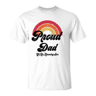 Proud Dad Of A Gay Son Lgbtq Ally Gifts Free Dad Hugs Bi T-Shirt | Mazezy
