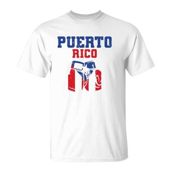 Puerto Rican Flag Boxing Gloves Rico Pride Gift Men Boy Kids T-Shirt | Mazezy