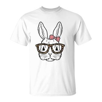 Rabbit Bunny Wearing Leopard Glasses Cute Easter Girls Women Tank Top T-Shirt | Mazezy