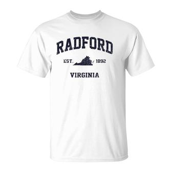 Radford Virginia Va Vintage State Athletic Style T-Shirt | Mazezy