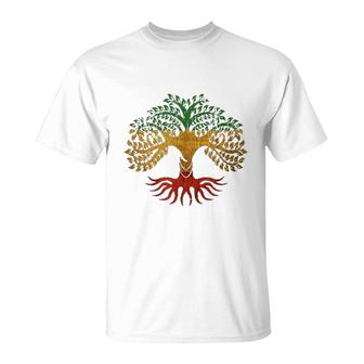 Rasta Colorful Tree Symbol Spiritual Yoga T-Shirt - Thegiftio UK