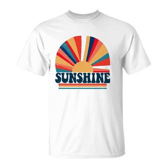 Retro 70S Style Hippie Sunshine Vintage Peace & Love T-Shirt | Mazezy