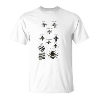 Retro Beekeeper Vintage Bees Bumblebees Honeycomb Gift T-Shirt | Mazezy
