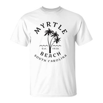 Retro Cool Original Myrtle Beach Sc Palm Tree Novelty Art T-Shirt | Mazezy