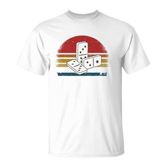 Retro Domino Player Dominoes Game Old School Board Game T-Shirt | Mazezy