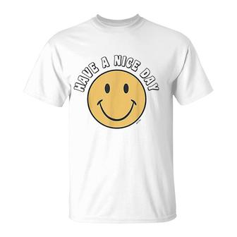 Retro Kid Adult Puck Smile Face Have A Nice Day Smile Happy Face T-Shirt - Seseable