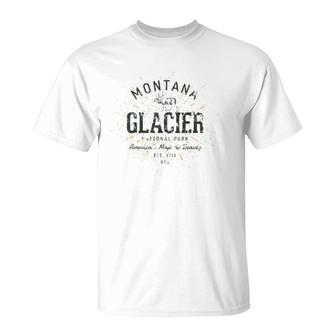 Retro Style Vintage Glacier National Park T-Shirt | Mazezy