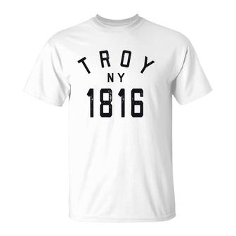 Retro Troy Ny New York 1816 City Usa T-Shirt | Mazezy