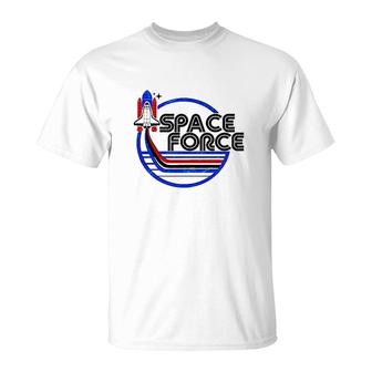 Retro Usa American Space Force Emblem T-Shirt | Mazezy
