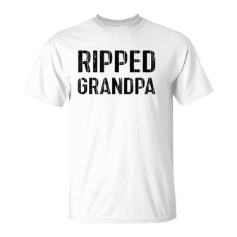 Ripped Grandpa Gift Father's Day 1 Best Grandpa Ever T-Shirt | Mazezy
