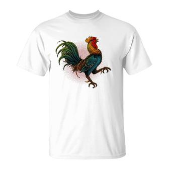 Rooster Male Chickens Awesome Birds Rooster Crows T-Shirt | Mazezy