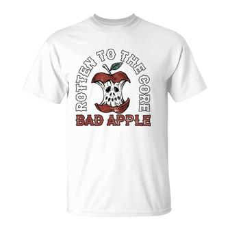 Rotten To The Core Bad Apple Funny Retro T-Shirt | Mazezy