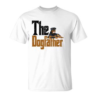 Rottweiler Dog Dad Dogfather Dogs Daddy Father Rottie T-Shirt | Mazezy