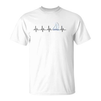 Sailing Heartbeat Funny Sailboat T-Shirt | Mazezy