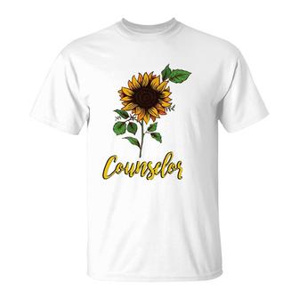 School Career Counselor Sunflower T Gift T-Shirt | Mazezy