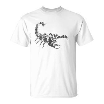 Scorpion Vintage Design - Distressed Scorpion Print Tank Top T-Shirt | Mazezy