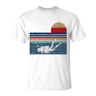 Scuba Diving Retro Sunset T-Shirt | Mazezy