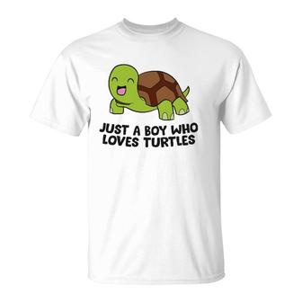 Sea Turtle Boy Just A Boy Who Loves Turtles T-Shirt | Mazezy