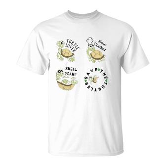 Sea Turtle Lover Cute Cartoon Turtles T-Shirt | Mazezy