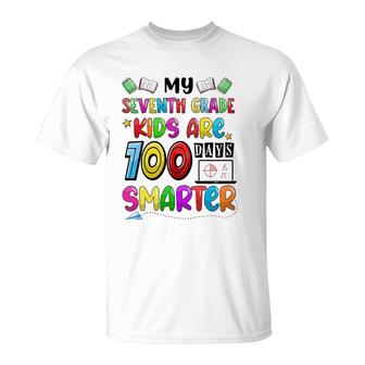 Seventh Grade 100 Days Smarter Teacher 100 Days Of School T-Shirt | Mazezy