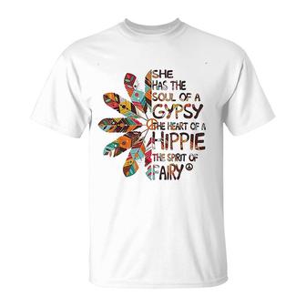 She Has The Soul Of A Gypsy The Heart Of A Hippie T-Shirt | Mazezy