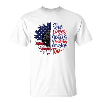 She Loves Jesus And America Too T-Shirt | Mazezy