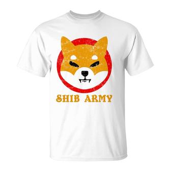 Shib Army Shiba Inu Token Design Shibarmy Cryptocurrency T-Shirt | Mazezy