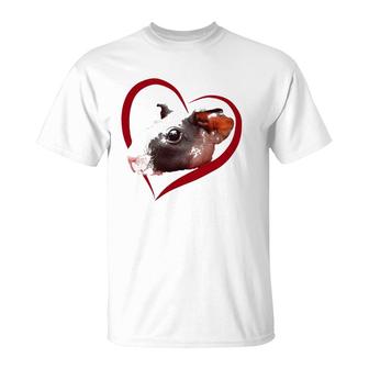Skinny Guinea Pig Love Heart Valentine's Day T-Shirt | Mazezy
