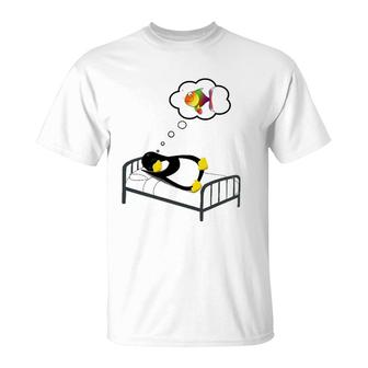 Sleeping Penguin Night Penguins Kids Men Women T-Shirt | Mazezy